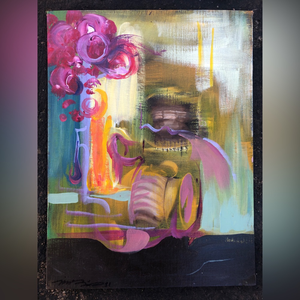 Original gallery art acrylic painting on board signed 11x14” ooak oil painting - Picture 1 of 3